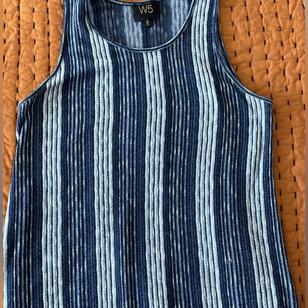 Anthro W5 striped tassel trim tank top